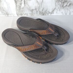 HOBIBEAR Mens Flip Flop Thong Sandals‎ Size 44/11 Brown Orange